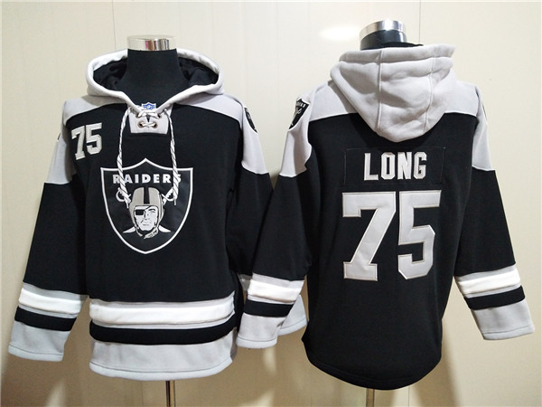 Men's Las Vegas Raiders #75 Howie Long Black Ageless Must-Have Lace-Up Pullover Hoodie Men's Las Vegas Raiders #75 Howie Long Black Ageless Must-Have Lace-Up Pullover Hoodie